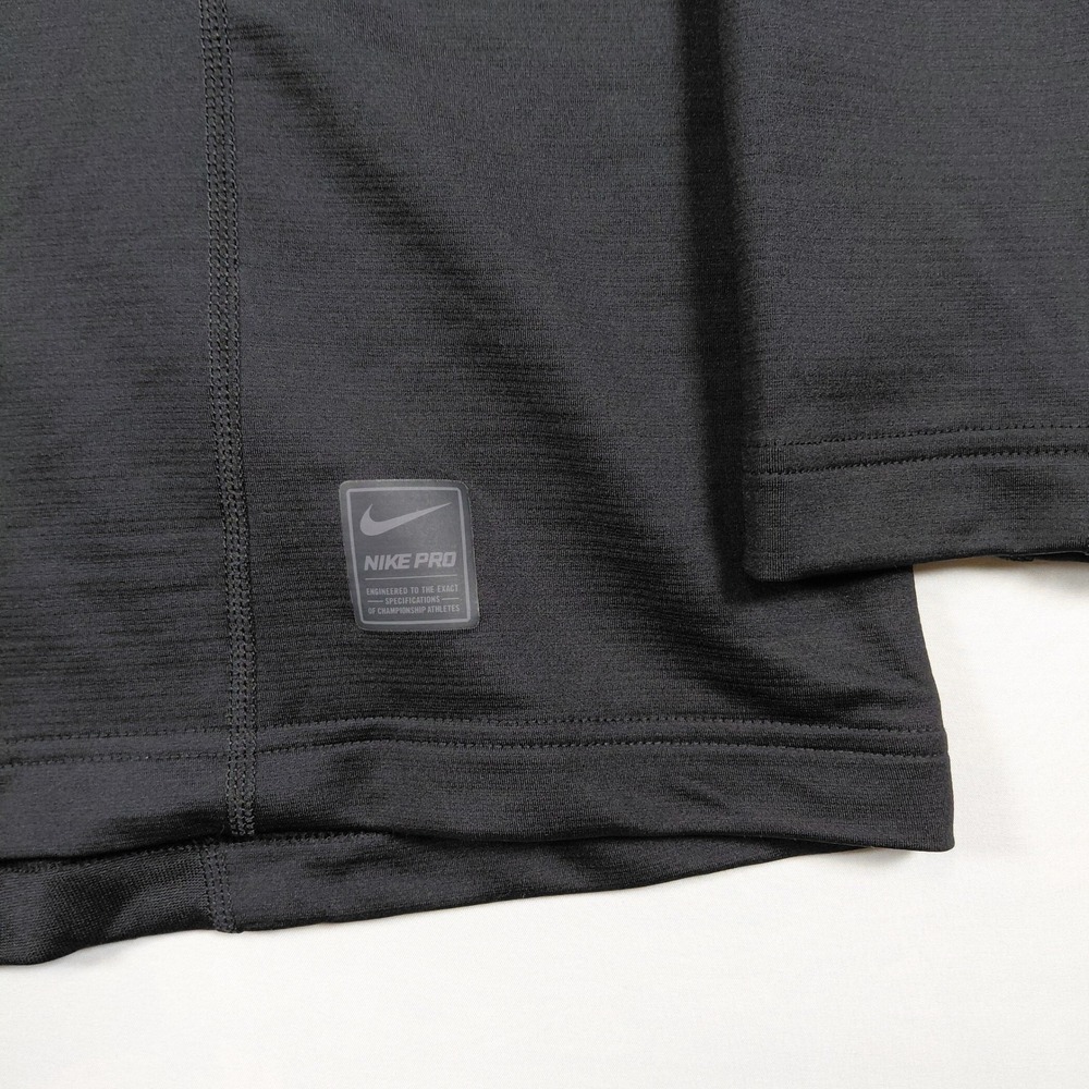 Nike Pro Hyperwarm Mens XXL Black 1/4 Zip Fitted Training Top Mock Neck Pullover - Picture 3 of 15